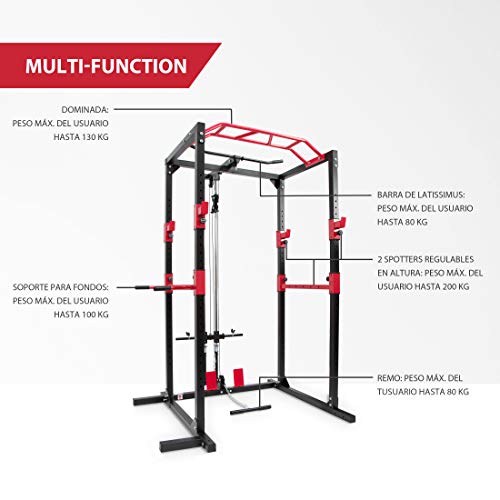 Ultrasport Rack de energía, Adultos Unisex, Negro/Rojo