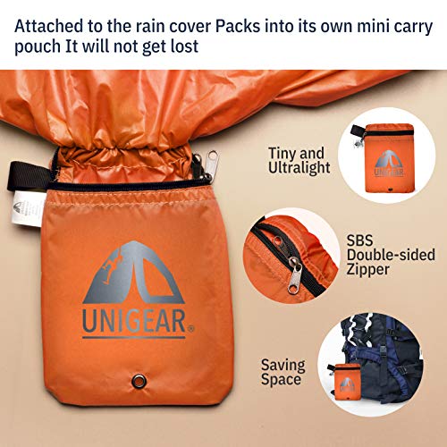 Unigear Funda Impermeable para Mochila 15~80L Cubierta de Bolsa Bolso Protector de Lluvia para Camping Senderismo Excursionismo