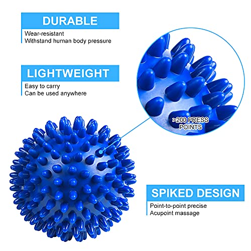 URAQT Bolas de Masaje Miofascial, Set de 2 Pelotas de Masaje con Pinchos y Bolas de Lacrosse, Sport Bolas de Masaje para Aliviar Dolores Musculares, Herramienta de Masaje de Alta Densidad