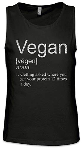 Urban Backwoods Vegan Proteines Men Uomo Canotta Tank Top Vest Negro Talla 3XL