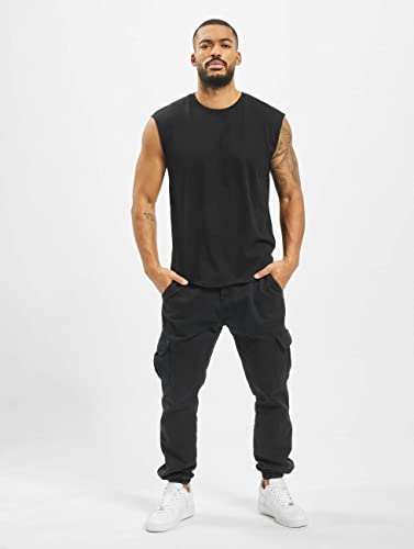URBAN CLASSICS Camiseta Tirantes Hombre en Algodón, Camiseta sin Mangas Verano, Camiseta Interior, Tank Top; Color: negro, Talla: L