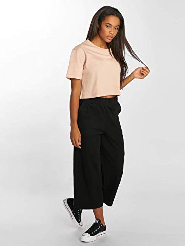 URBAN CLASSICS Pantalones Casual de Cintura Alta para Mujer, Pantalón de Pierna Ancha, Corte Suelto, Pantalones de Yoga, Color: negro, Tallas: M