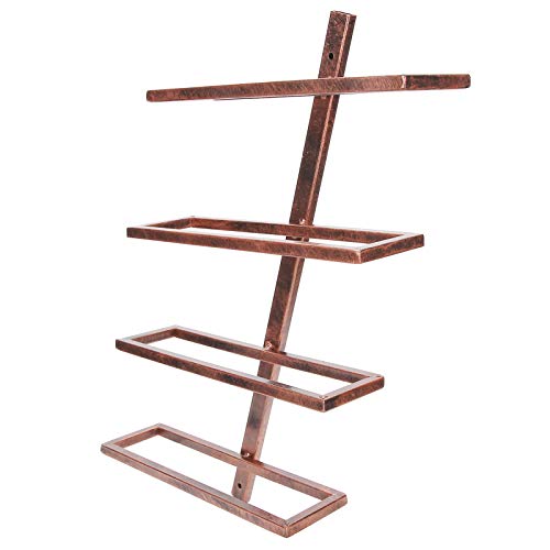 【Venta del día de la Madre】 Estante para Vino, Soporte para Vino Estante para Vino Duradero montado en la Pared, Material de Hierro de fácil(Inclined Wine Rack 4 Bottles of Bronze)