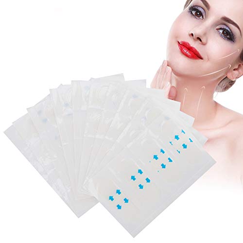 【Venta del día de la madre】Cinta de elevación facial, 40 piezas de etiqueta adhesiva de elevación indiscernible, parche de elevación facial Etiqueta de mentón doble Etiqueta en forma de V Barbill