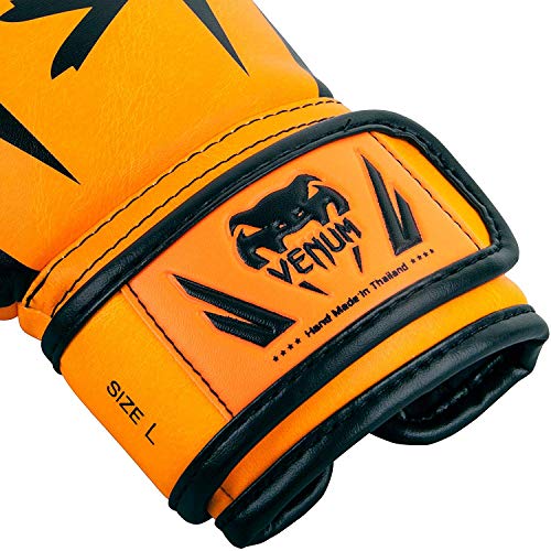 Venum Elite - Guantes de Boxeo Unisex para niño, neón y Naranja, FR: M (Talla del Fabricante: Mediana)