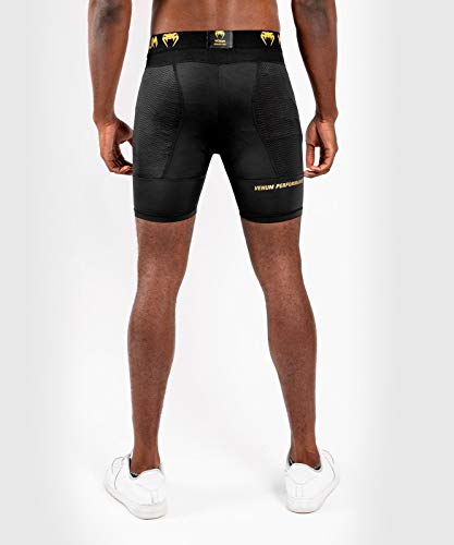 Venum G-Fit Pantalones Cortos De Compresión, Hombre, Negro/Dorado, S