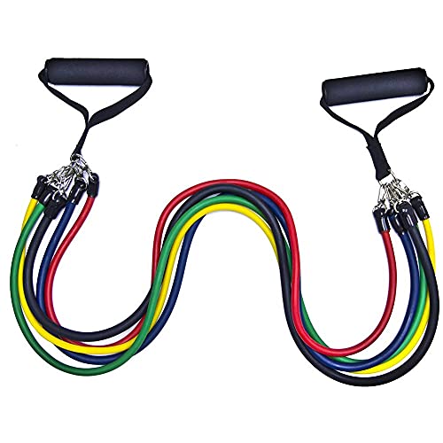 VERK GROUP, Bandas elásticas Ejercicio musculación Fitness Yoga Crossfit, 100% látex, Kit 11 Piezas