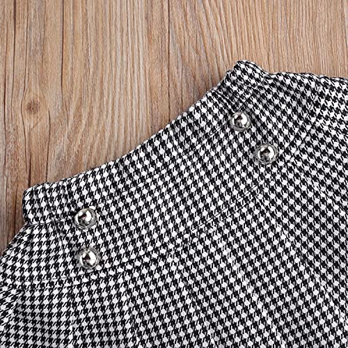 Verve Jelly Trajes para niñas bebés Suéter de punto de manga larga para niños Camiseta Minifalda plisada a cuadros superior 2 piezas Conjunto de ropa de otoño invierno Negro 120 4-5 años