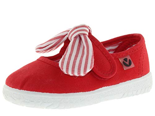 victoria Plano VICTORIA MERDECITA OJALÁ Lona con Lazo DE Rayas EXTRAÍBLE Y Cierre DE Tira ADHERENTE 105110-KIDS para Unisex-niños Rojo 19