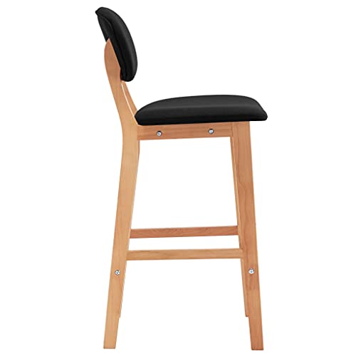 vidaXL 2X Taburetes de Cocina Casa Pub Barra Bistró Restaurante Asiento con Reposapiés Respaldo Silla Alta de Bar Mostrador Tela Negro