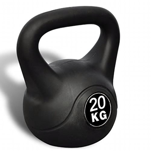 vidaXL Pesa Rusa de 12 Kilos Negra Kettlebell Musculación Fitness Ejercicio