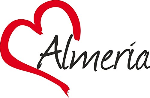 Vinilo Adhesivo para el coche o la moto " ALMERIA " (Ciudad) corazón Sticker ca.9x13cm Pegatina sin fondo