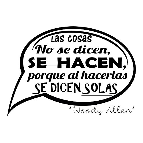 Vinilo Pared “Las cosas no se dicen se hacen." Vinilos decorativos de frases. vinilo frases motivadoras. Vinilo para decorar habitaciones. Vinilos pared frases decorativas modelo Docliick DC-16133