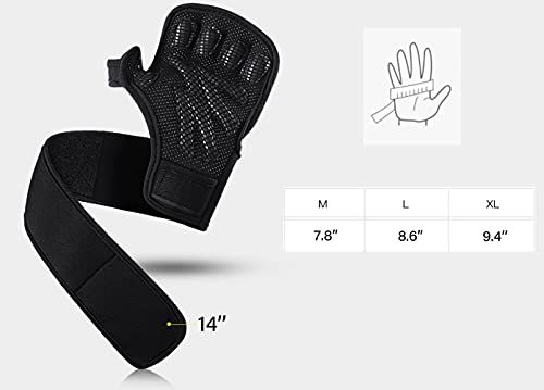 Vintree Guantes de Crossfit para Gimnasio Guantes de Entrenamiento para Hombre y Mujer Guantes de Entrenamiento Abiertos Crossfit Culturismo calistenia Levantamiento de Potencia (Large)