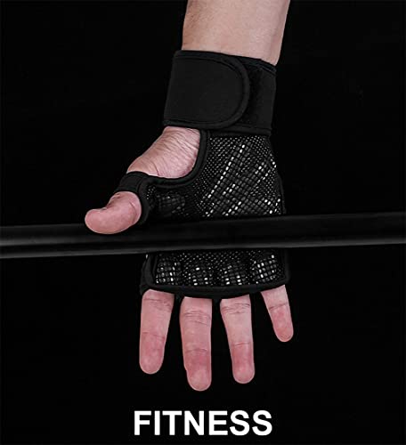 Vintree Guantes de Crossfit para Gimnasio Guantes de Entrenamiento para Hombre y Mujer Guantes de Entrenamiento Abiertos Crossfit Culturismo calistenia Levantamiento de Potencia (Large)