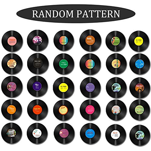 Vinyl Record Decoration, 8 Pieces Vinyl Record Wall Decoration,Diseño Retro de Discos de CD,para la Decoración de Bares, Cafeterías, Tiendas de Postres (7 Pulgadas,patrón Aleatorio)