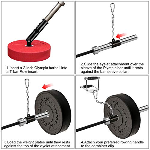 WADEO Accesorio para barra de barra, plataforma de fila de barra en T con un solo ojal, accesorio para barra olímpica de 2 pulgadas, ideal para ejercicios de espalda, entrenamiento en casa