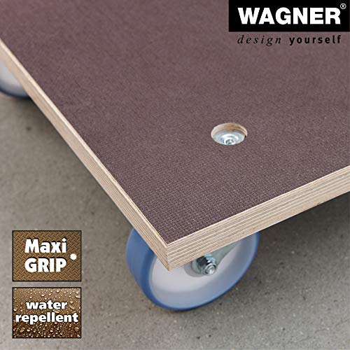 Wagner Plataforma de Carga MM 1145 - 59 x 49 cm - para Electrodomésticos y Muebles, 500 kg de Capacidad de Carga, Agujero de Agarre, Antideslizante, Certificado FSC® - 20114501