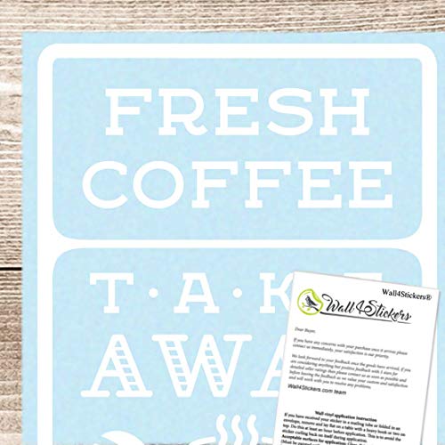 wall4stickers Fresh Coffee Takeaway Café Fresco Comida para Llevar Ventana Signo Vinilo Pegatina Gráficos Cafetería Tienda Salón Bar Restaurante Etiqueta de Vidrio decoración de la Tienda