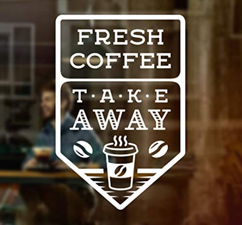 wall4stickers Fresh Coffee Takeaway Café Fresco Comida para Llevar Ventana Signo Vinilo Pegatina Gráficos Cafetería Tienda Salón Bar Restaurante Etiqueta de Vidrio decoración de la Tienda