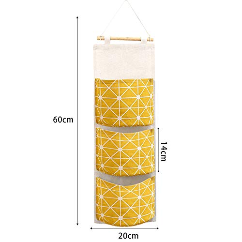 WELLXUNK® Pared Colgando Almacenamiento Bolso, Baño Impermeable Pared Bolsa Colgante, Tela Organizador Bolsillo, Colgando Organizador Bolsillo, Lino Organizador Bolsillo para Guardar Cosas