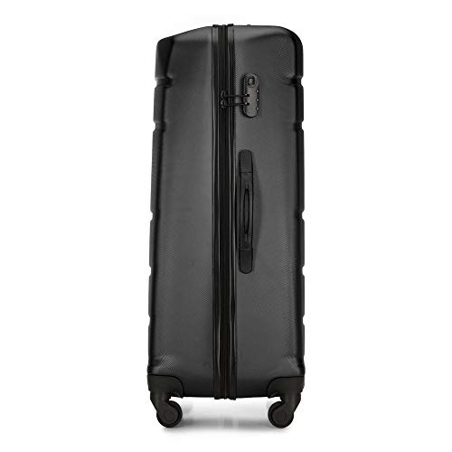 WITTCHEN Robusto Trolley Maleta Grande 4 Ruedas giratorias candado con combinación Asas de Goma rígida Negro