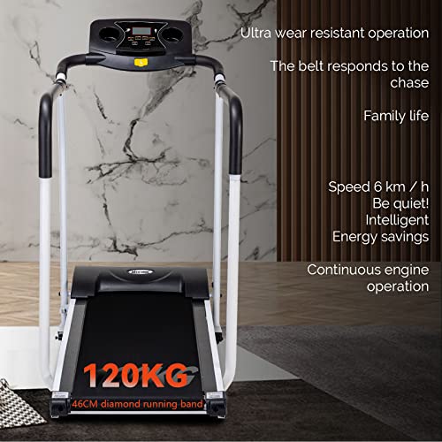 Wood Tree Cinta de Correr eléctrica Plegable para el hogar, máquina para Caminar para Personas Mayores. Frecuencia cardíaca Ajustable Pendiente, Adecuada para Ejercicios de Fitness en Interiores.