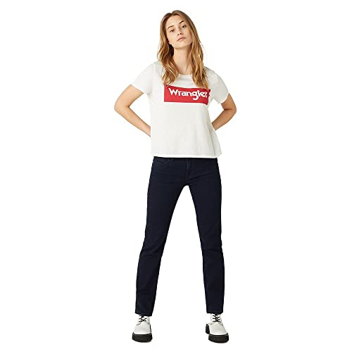 Wrangler Recto Resistente, Azul y Negro, 38W x 34L para Mujer