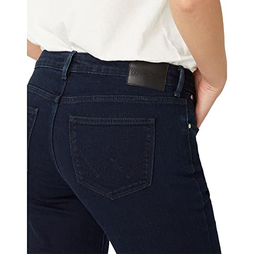 Wrangler Recto Resistente, Azul y Negro, 38W x 34L para Mujer