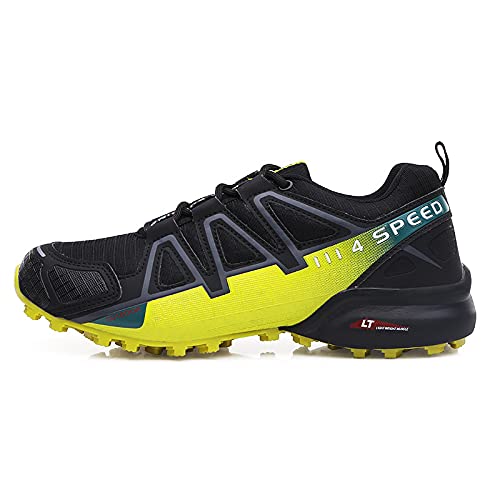 WYUKN Calzado de Ciclismo Hombre, Zapatillas De Ciclismo MTB para Hombres Y Mujeres Zapatillas Deportivas para Bicicleta Al Aire Libre,blackyellow-41EU