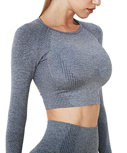 Yaavii Leggings de deporte para mujer, largos, opacos, para yoga, moldear la figura, pantalones de yoga, pantalones de fitness con cintura alta, control de abdomen gris S