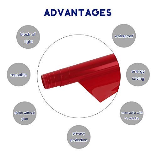 YAOBLUESEA Vinilo Film Faro Luz Pegatina Adhesivo para Coche 200x30cm Rojo