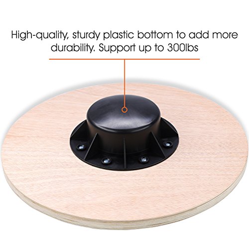 Yes4All Tabla de equilibrio de madera con balanceo – Entrenador de equilibrio de ejercicio de 40 cm de diámetro – Negro – ²DB6FZ