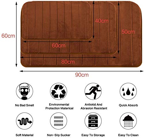 YIQI Alfombra de baño Antideslizante Alfombra de baño Suave Alfombra de baño (40 x 60 cm, Gris)