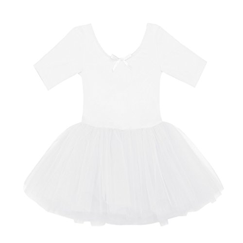 YiZYiF Vestido Tutú Danza Ballet Niñas Maillot Clásico Vestido Princesa Body Bailarina Leotardo Algodón Suave Traje Práctica Baile 3-10 Años Blanco 7-8 años