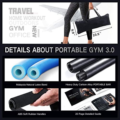 YNXing 38 Pulgadas Bandas de Resistencia, Barra de Ejercicio, Carga máxima 800libras para Entrenamiento en casa, Gimnasio, Levantamiento de Potencia, Barra de Fitness (3.0 Verde Camuflaje)