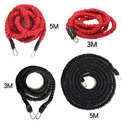 YNXing RCuerda de Entrenamiento de Resistencia Fuerza Explosiva Rebote Entrenamiento Físico Cuerda de Resistencia Que Mejora la Velocidad, La Resistencia y La Fuerza (Conjunto de 5 Metros)
