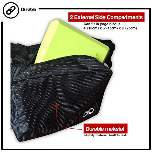 YogaAddict Bolsa para Esterilla de Yoga Supreme, Funda para Esterilla de Yoga, Pilates, Ejercicio, Fitness, Durable con Bolsillos, Port‡Til, Extra Ancho, F‡CIL Acceso, 30"de Largo - Grey