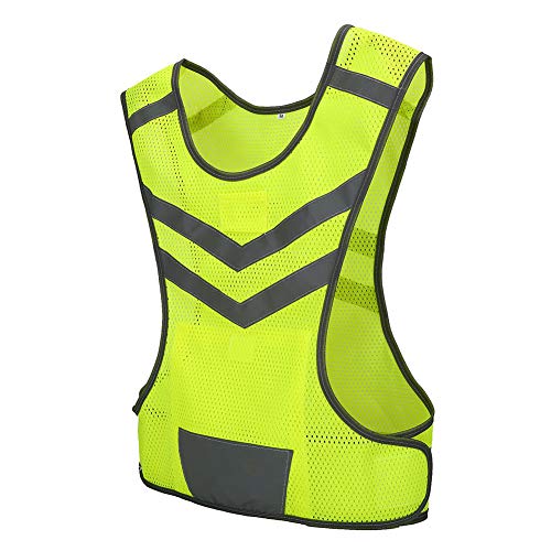 Yosoo Health Gear Chaleco Reflectante para Correr, Chaleco Reflectante de Seguridad Ajustable para Correr o Andar en Bicicleta, Equipo para Hombres o Mujeres para Trotar, Andar en Bicicleta, Caminar