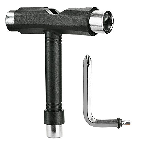 YOUSHARES T-Bone Skate Tool, Patines de Ruedas Multi T Herramienta Nueva, T-Tipo de Herramienta Negro para Skate