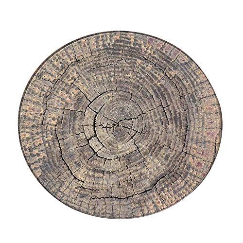YWLINK Creativo Antideslizante Durable De Grano De Madera Alfombra Redonda Juego De Alfombra para NiñOs Juego para NiñOs Alfombra Redonda Sala De Estar Estera De Yoga 60 Cm