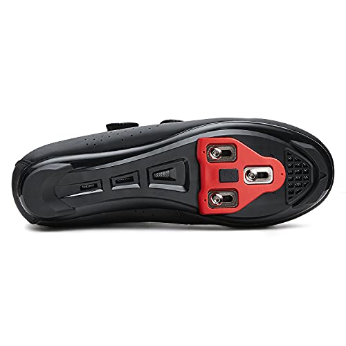 Zapatillas de Ciclismo para Hombre Zapatillas de Bicicleta de Carretera para Mujer compatibles con Look SPD SPD-SL Delta Cleats Zapatillas de Spinning para Interiores Exteriores Toda Negro280