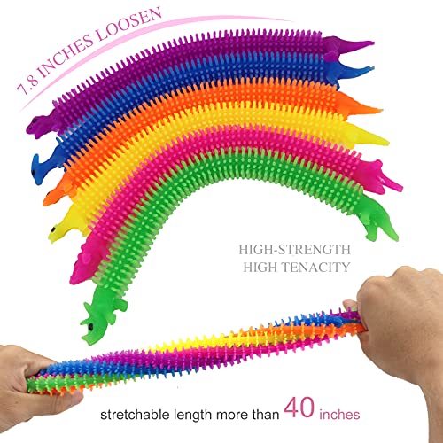 Zayin Juguete elástico de fideos dinosaurios, juguetes sensoriales únicos para niños y adultos con ADD, TDAH, OCD o autismo (BPA/ftalato/látex)