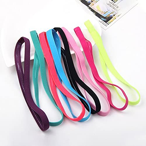 Zeayebsr Diadema Deportiva Elásticas,Cinta Pelo Deporte,Cintas de Pelo para Fitness,Cinta de Pelo Deportivas elásticas Finas,Bandas de Cabeza Silicona Antideslizante para Mujeres y Hombres（12 colores）