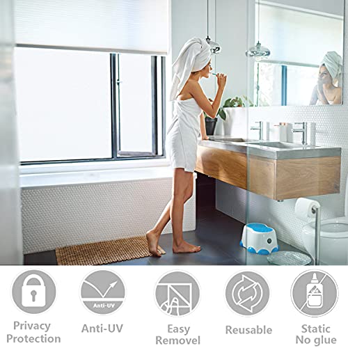 Zindoo Vinilos para Ventanas 44.5 X 200 cm Vinilos para Cristales Blanco Mate Vinilos Decorativos Cristales Laminas para Ventanas Privacidad del Bano