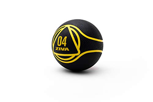 ZIVA Medicine Ball 4 Kg Balón Medicinal, Unisex Adulto, Negro, Talla única