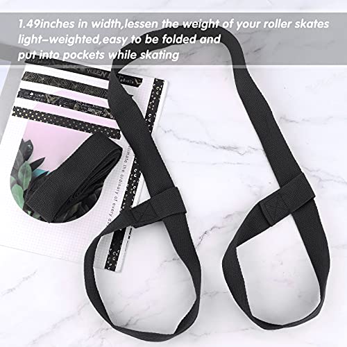 2 Piezas Yoga Cinturon Yoga Correa Correas de Patines Correa de Transporte Ajustable de Patines Botas de Skate Correa de Hombro de Skate Yoga Mat Sling para Accesorios de Estera de Yoga Black
