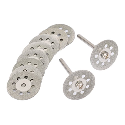 22 mm Mini Disco de Corte de Diamante Cristal Discos de Corte y Ejes, 12 Piezas