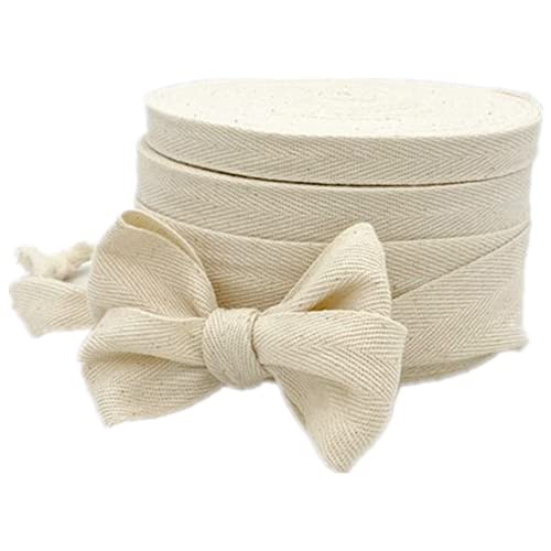 50m Cinta de Espiga Algodón,2.5cm de Ancho de Cinta de Sarga para Coser Bricolaje Artesanal Envoltura de Regalos Accesorios de Ropa de Embalaje