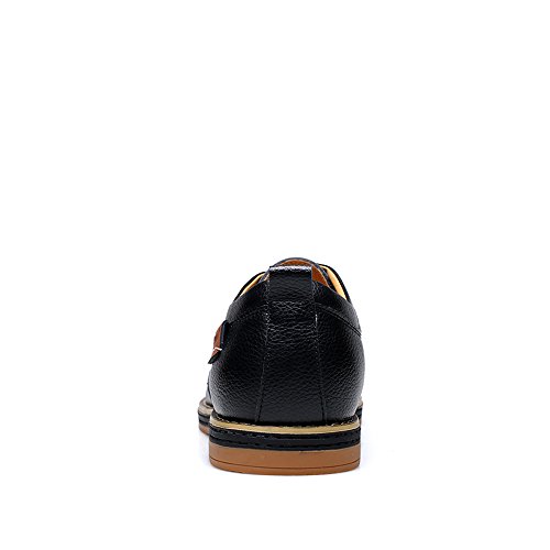 Alexis Leroy - Zapatos Derby con Cordones de Cuero Casual para Hombre Negro 44 EU / 10 UK